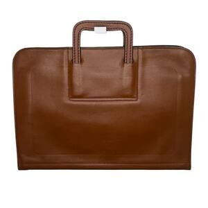 1970s Wear Best VelvaHide Leather Portfolio Briefcase Brown Zip Case